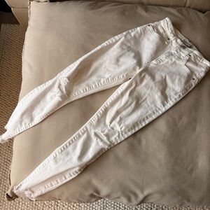 Abercrombie & Fitch White Distressed Jeans